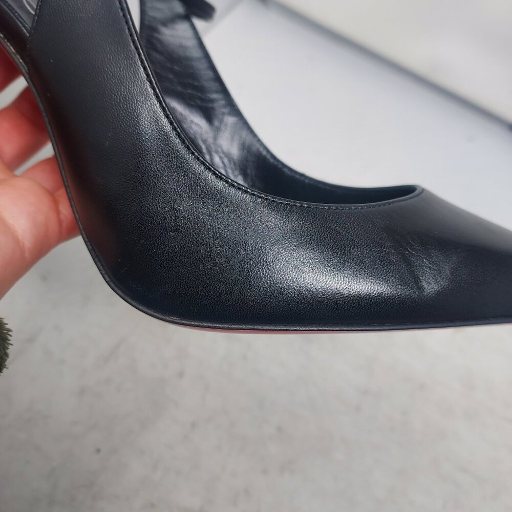 Christian Louboutin Black Strappy Condora Leather Heel Shoe - Picture 9 of 13